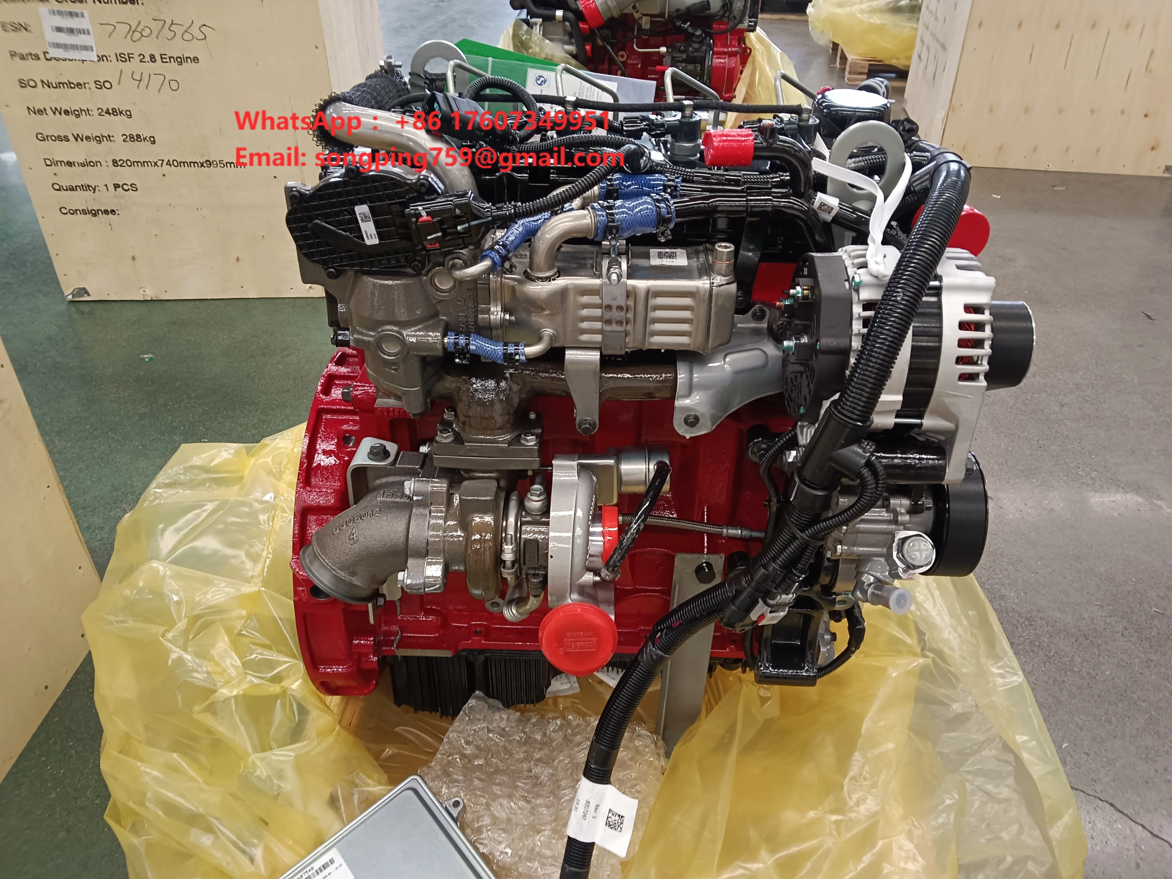 Foton Cumins ISF2.8s4R148 Original New Euro4 Diesel Engine 4 Cylinder 148HP 2.8L Water-Cooled Pump & Motor for Truck