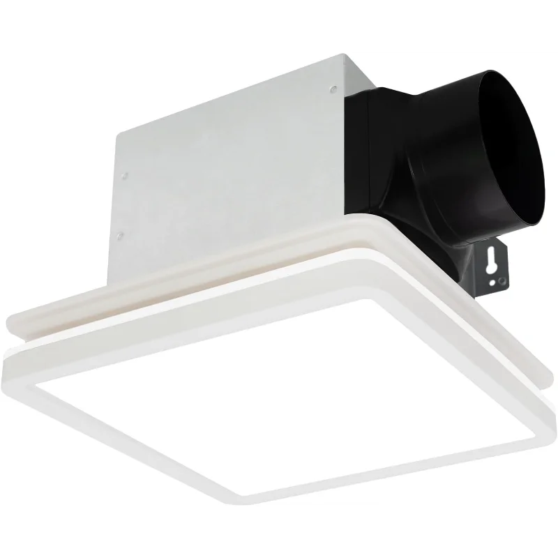 مروحة عادم الحمام Akicon مع ضوء، مروحة عادم 80CFM 2.0 لسقف الحمام، دش LED قابل للتعتيم بقدرة 15 وات 3CCT
