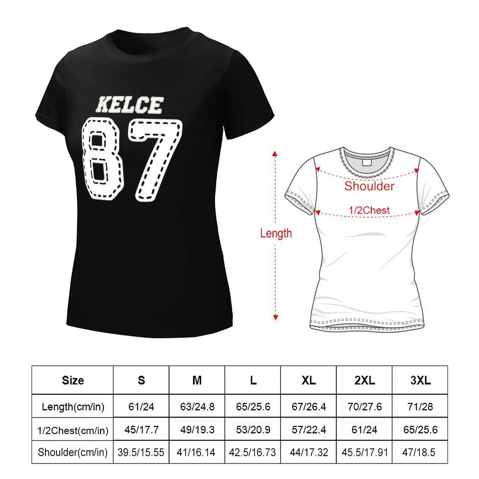 Kelce 87 T-Shirt Kurzarm T-Shirt T-Shirts Rohlinge Frauen kleidung