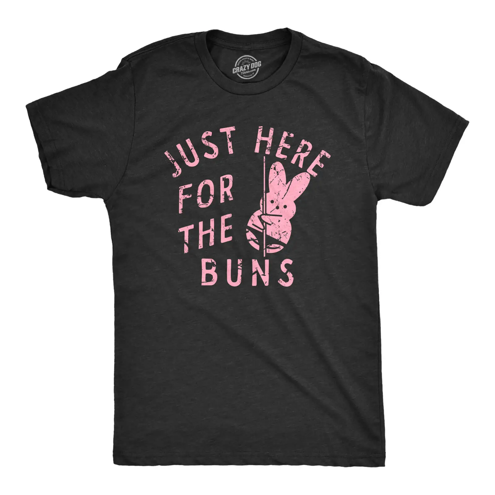 Mens Just Here For The Buns T Shirt Funny Stripping Easter Bunny Adult Joke Tee