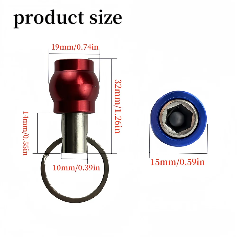 Ensemble d'outils à manchon à dégagement rapide, poignée hexagonale, tige d'extension à changement rapide, tournevis à tige de changement, porte-clés de couleur, 6 pièces, 1/4