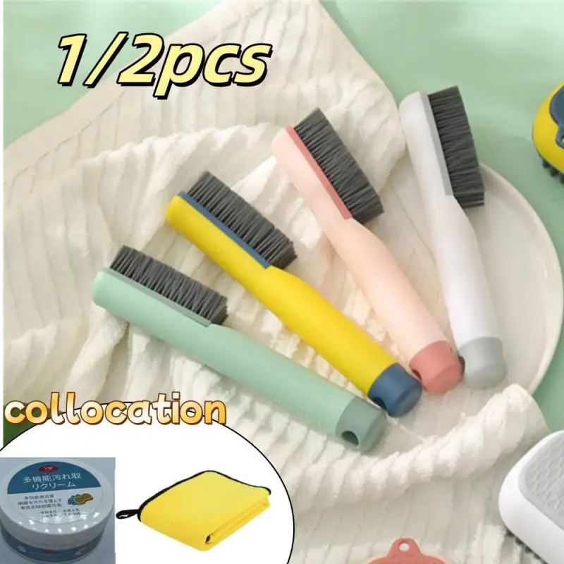 Shoe Cleaning Brush with Shoe Shine Paste and Towel Soft Bristle Brush Laundry Brush Shoe Brushes for Cleaning Shoe Stain Brush