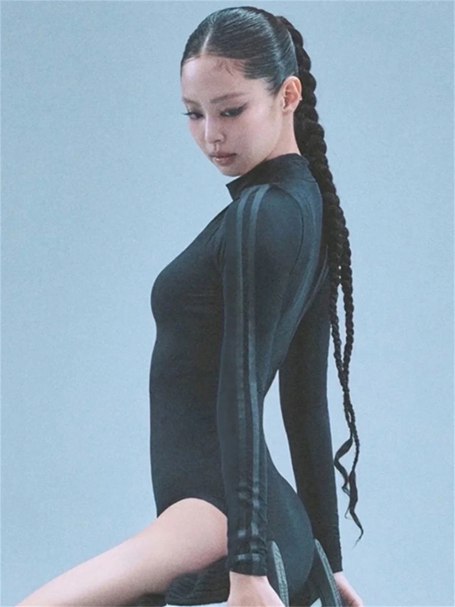 Nibber Rollkragen-Body mit Patchwork-Design, Damenmode, klassisch, lange Ärmel, hohe Dehnbarkeit, figurbetont, Herbst, für Partys und als Streetwear. – Detail 3