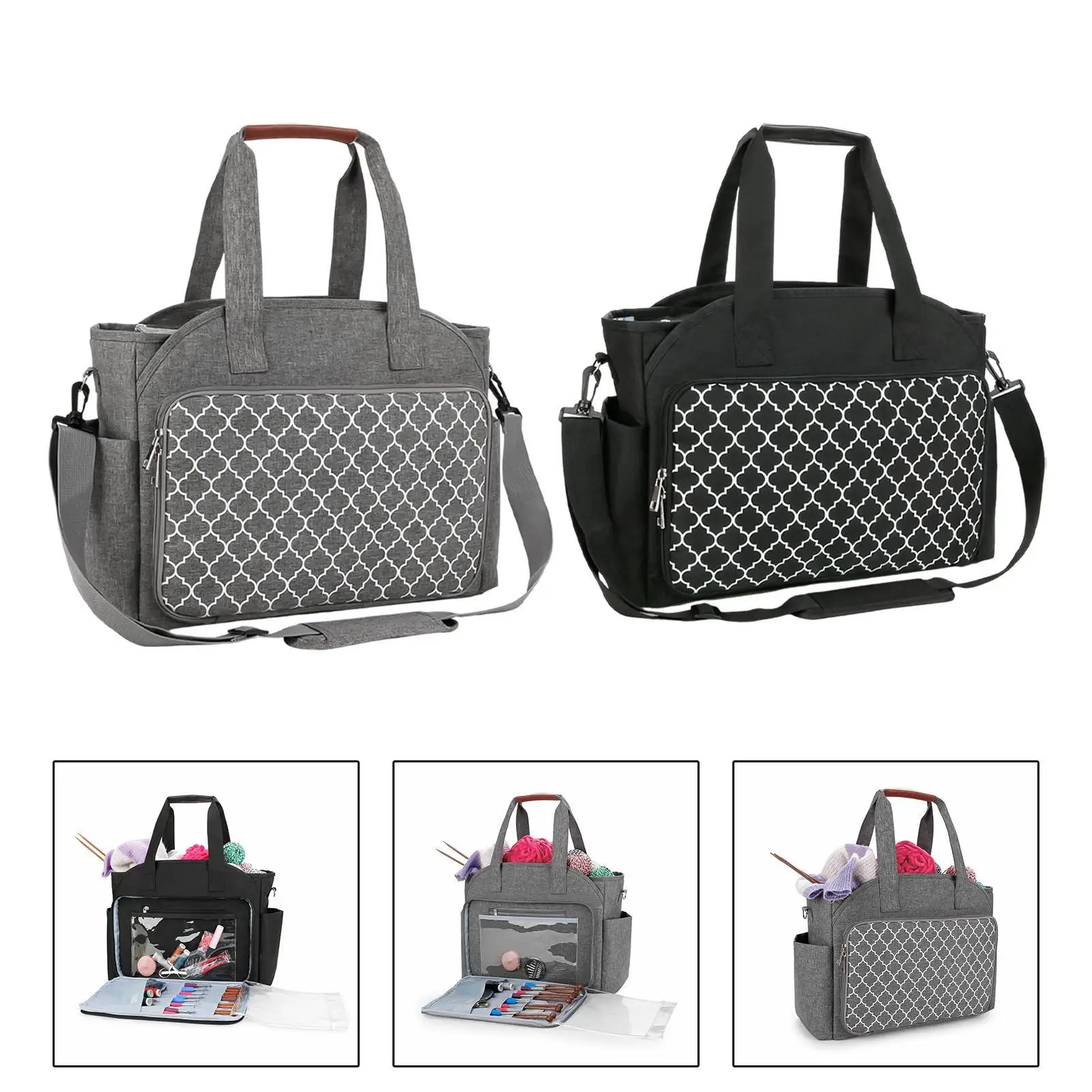 

Yarn Organizer Bag Crochet Bag for Knitting Needle Crocheting Accessories