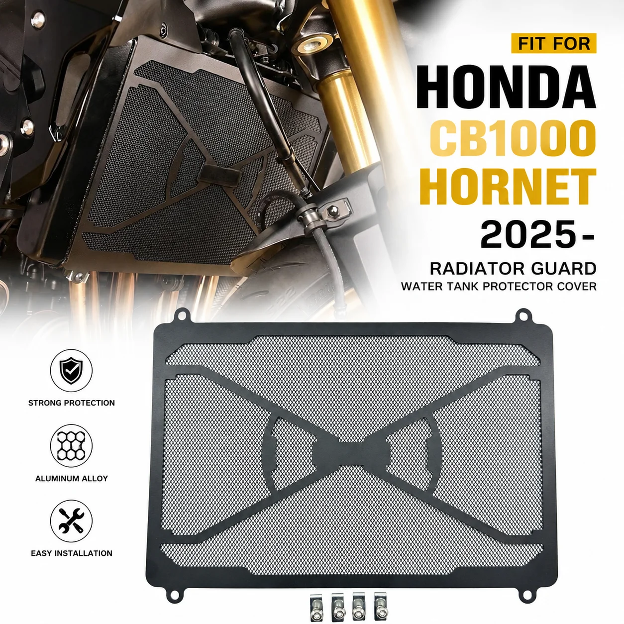 

Radiator Guard Cover Fits 2025- & Up Honda CB1000 Hornet, Motorcycle Radiator Accessories