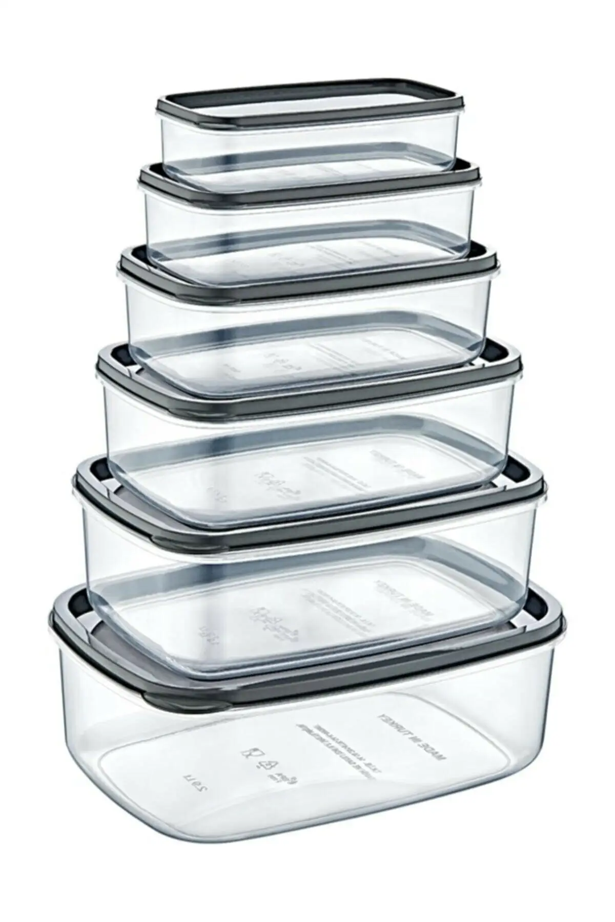 

6 Pcs Rectangular Sweet Transparent Storage Container Set stylish design does not smell moisture, useful and high quality