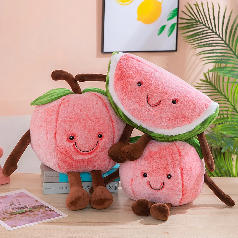 Watermelon and Cherry Super Soft Pillow Cushion Plush Toy Doll Girl Heart Best Friend Birthday Gift 촬영소품   تذكارات للرضع