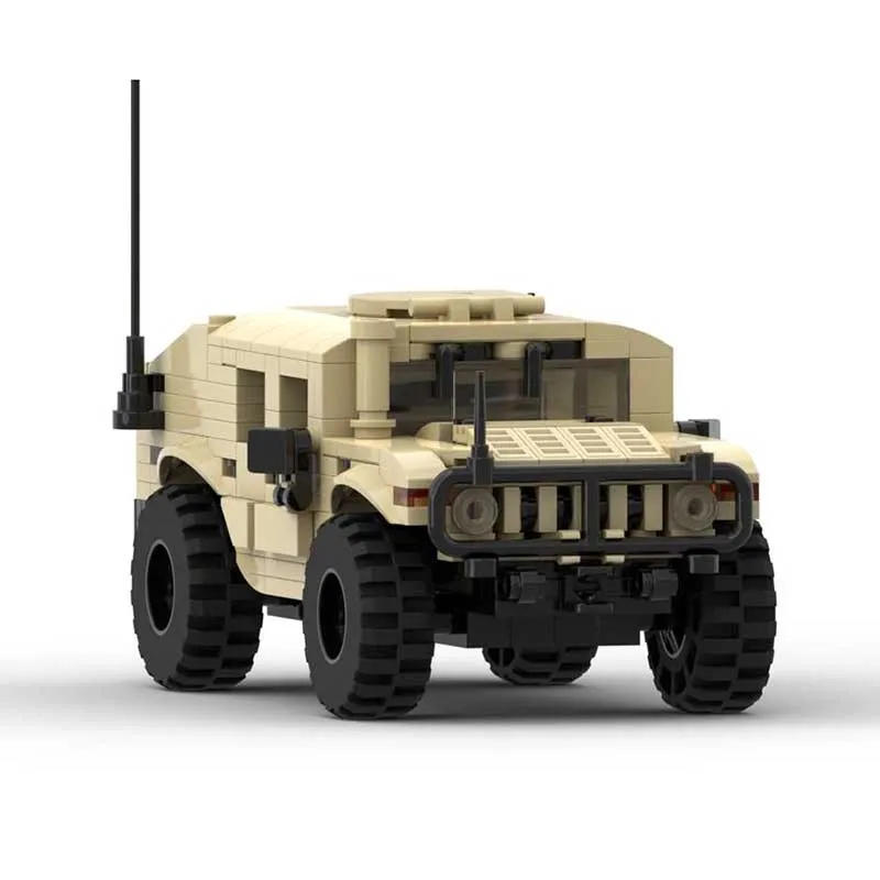 Military Model Moc Building Blocks Humvee Armored Car Model Model Technology Bricks Assembly Holiday Construstion Gift Set Toy