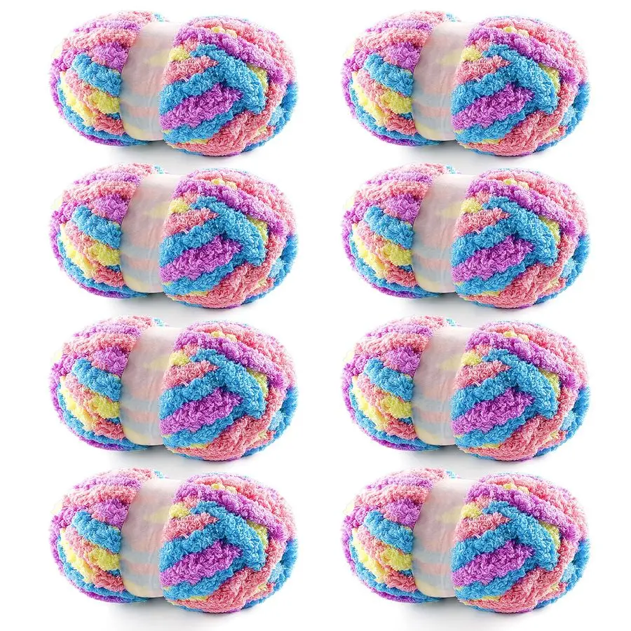 

Pack Chunky Yarn for Hand Knitting Chunky Chenille Blanket Yarn for Crocheting Jumbo Fluffy Yarn for Crochet Super Bulky Yarn 25