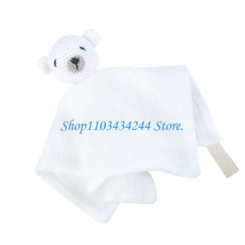 

G2TC Breathable Security Towel Drooling Bib Knitted Bear Soothes Towel Teething Bib