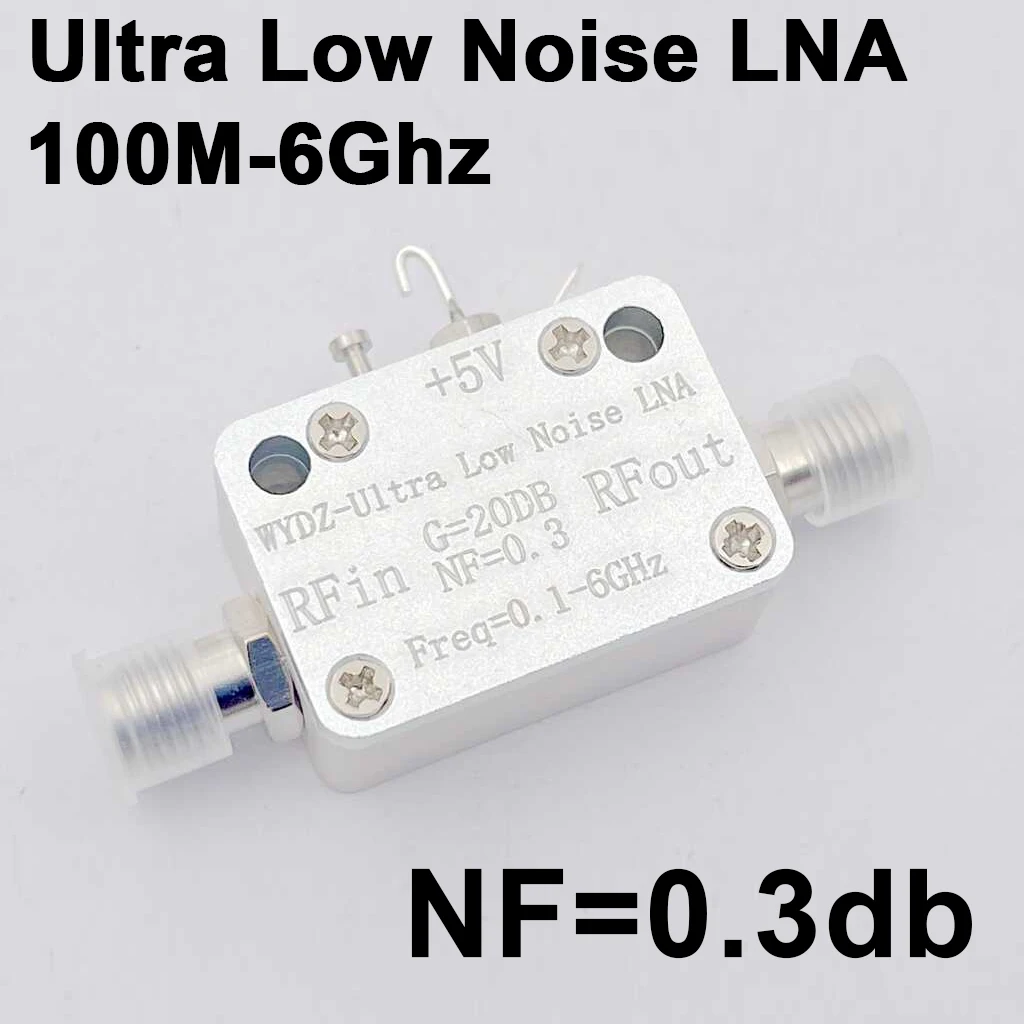 100Mhz-6GHZ 20DB Ultra Low Noise LNA Amplifier NF=0.3 RF Drive Signal Receiver System RF POWER Amplifier FM Radio VHF UHF S L C