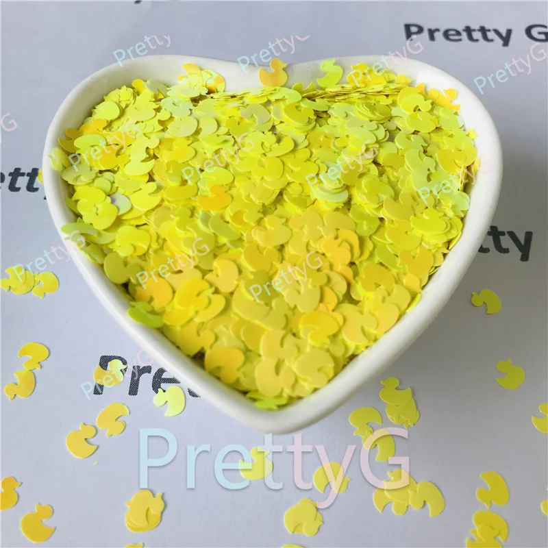 PrettyG Yellow Color Duck Shaped Glitter Sequins Opal Glitter Flakes Supplies  For Art Craft Nail Makeup Decoration Accessories