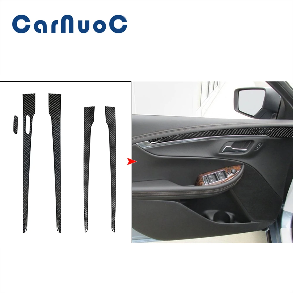 For Chevrolet Impala 2014-2017 2018 2019 2020 Door Panel Decoration Cover Trim Car Carbon Fiber Stickers Interior Accessories