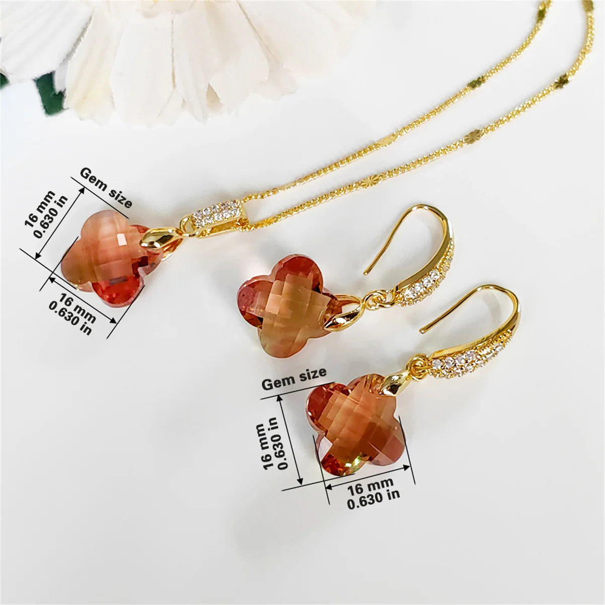 Pattern-cut Light Color-Changing Crystal Pendant Earrings Women's Fashion Crystal Changes Colors According to Different Lights