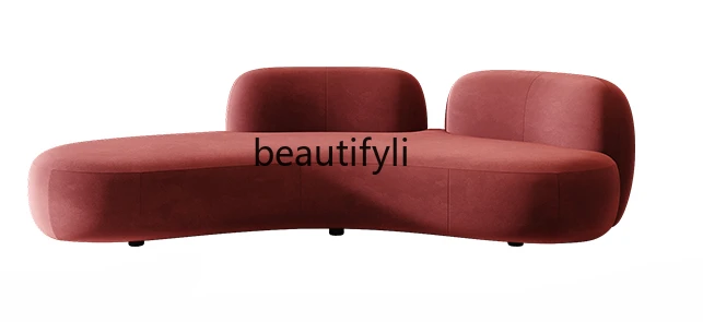 

Nordic Homestay Apartment Sofa Living Room Small Apartment Red Creative Arc Clothing Store Beauty Salon Leisure