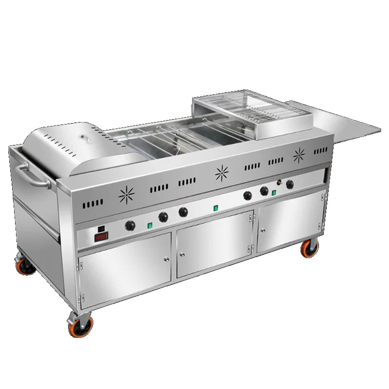 

Rotary Automatic Roast Chicken Thighs Truck Commercial Orleans Roast Chicken Machine Gas Plus Carbon Oven