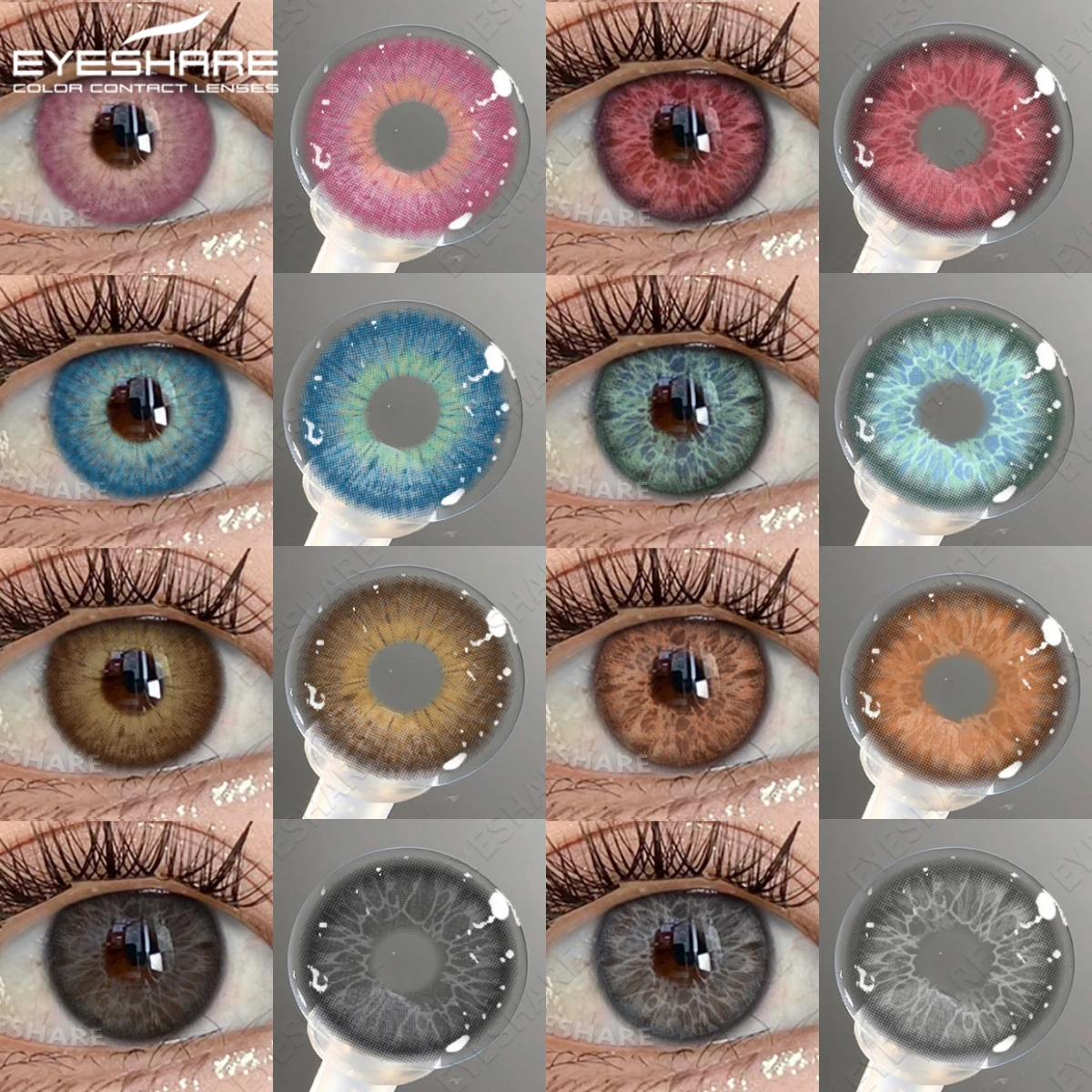 EYESHARE 2025 Neue farbige Kontaktlinse, modische blaue Augenlinsen, graubraune Augen, Kontakt, 6 Monate, grüne Schönheit, Schüler, 1 Paar/2 Stück