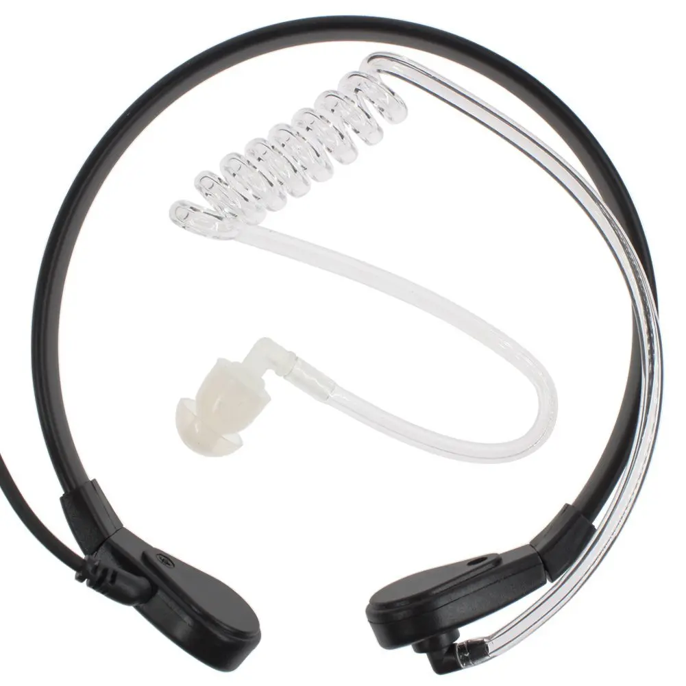 Throat Mic Microphone Covert Acoustic Tube Earpiece Headset With Finger PTT For Yaesu Vertex Radio VX-6R 7R 6E 7E 120 127