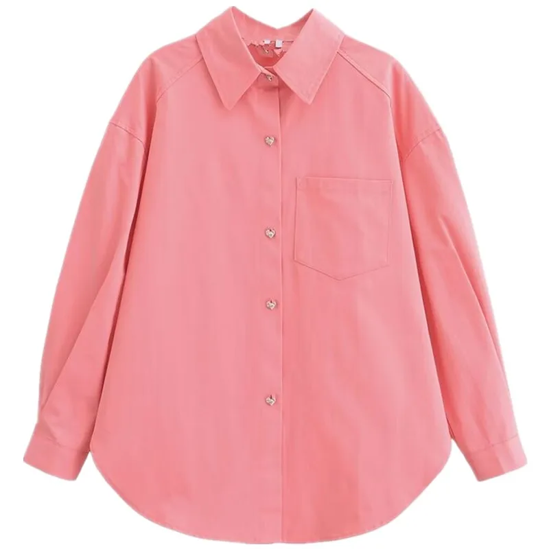 Primavera 2025 Donna Faion Commute Lungo Sve Cotone Ricamato Loose Fit irt Versatile Sle Casual Busin Office