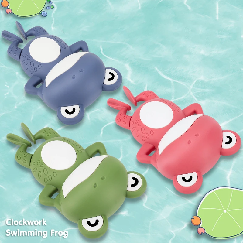 

New Baby Bath Toys New Baby Bath Swimming Bath Toy Classic Cute Frogs Bath Water Toy Infant Swim Chain Clockwork Toy Kid Child