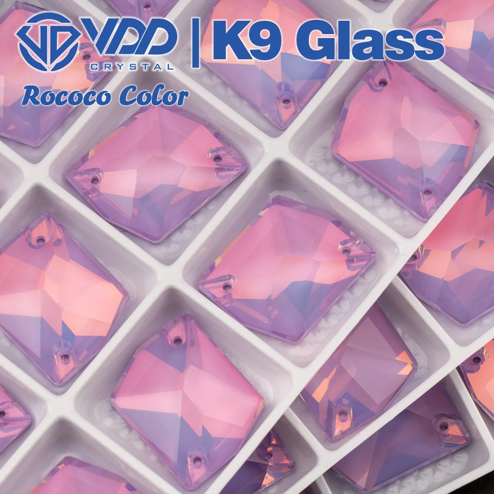 VDD 17x21mm Rokoko-Violett K9 Glas Aufnähbare Strasssteine Hochwertige AAAAA Kristall Flache Rückseite Näh-Strasssteine – Detail 6