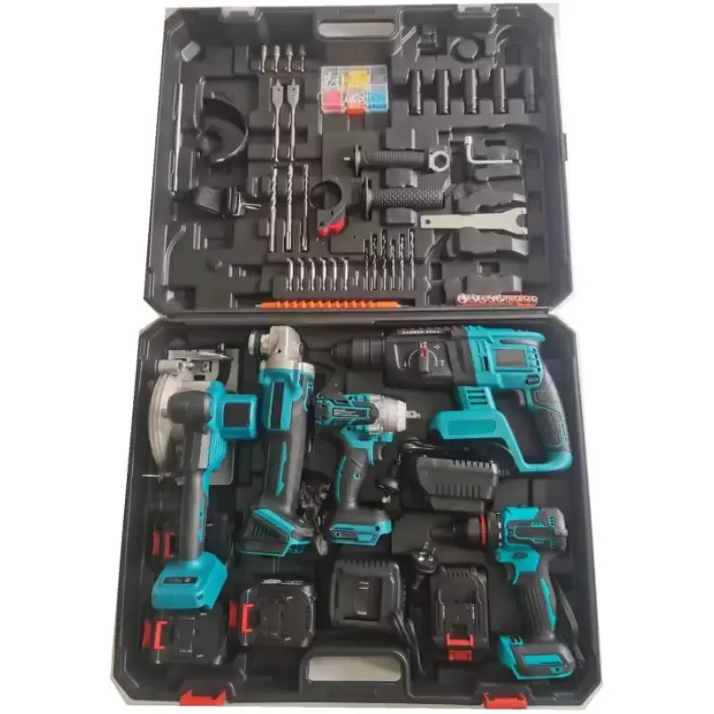 

Multifunctional lithium battery tool set electric tool set four-piece set