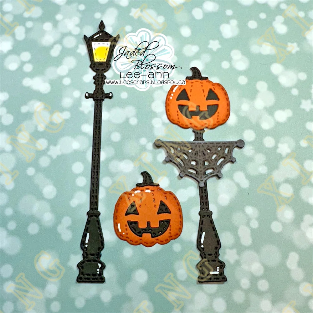 Halloween Street Lamp Fence Metal Cutting Dies Stamps Stencil DIY Scrapbooking Crafts Dies Cut Stencils Maker Photo Album Mould