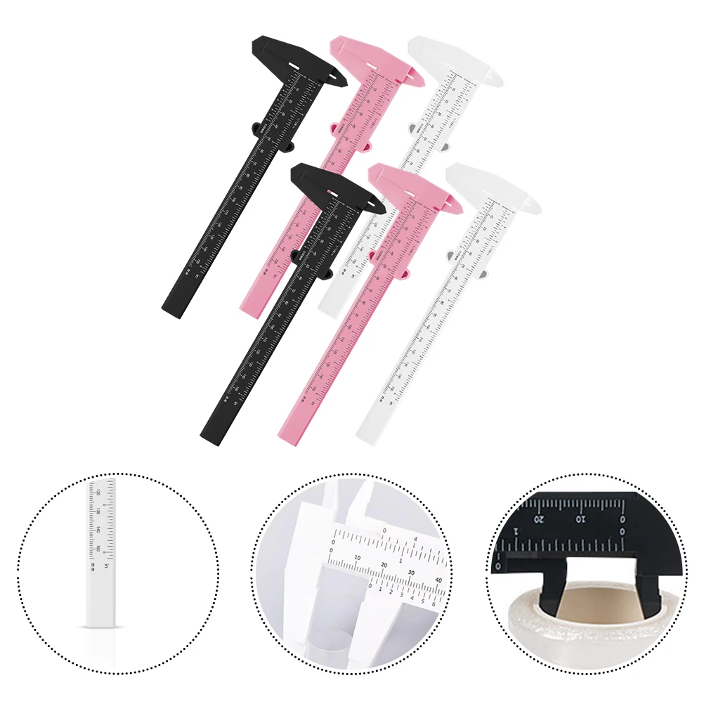 6 قطعة مساطر قياس الحاجب الفرجار البلاستيكي أداة عملية لقياس الوشم المهنية الحاجب الوجه والمكياج #5