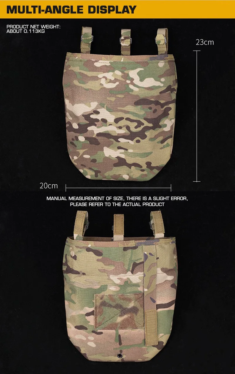 OPHIDIAN Tapered PHC Recovery Pouch Dump Pouch Belt Roll Up Mole Collapsible Utility Pouch M4 AK Magazine Holder Hunting Accesso