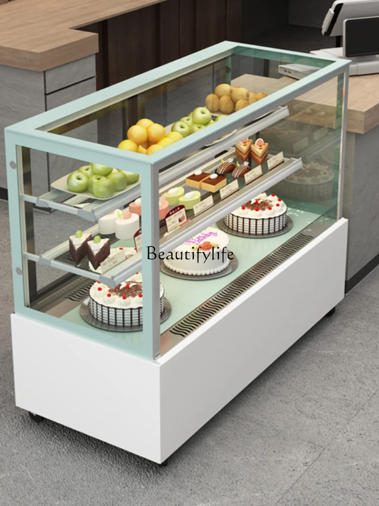 Refrigerated Display Commercial Fruit Deli Mousse Dessert Air-cooled Fresh-keeping Cabinet Right Angle