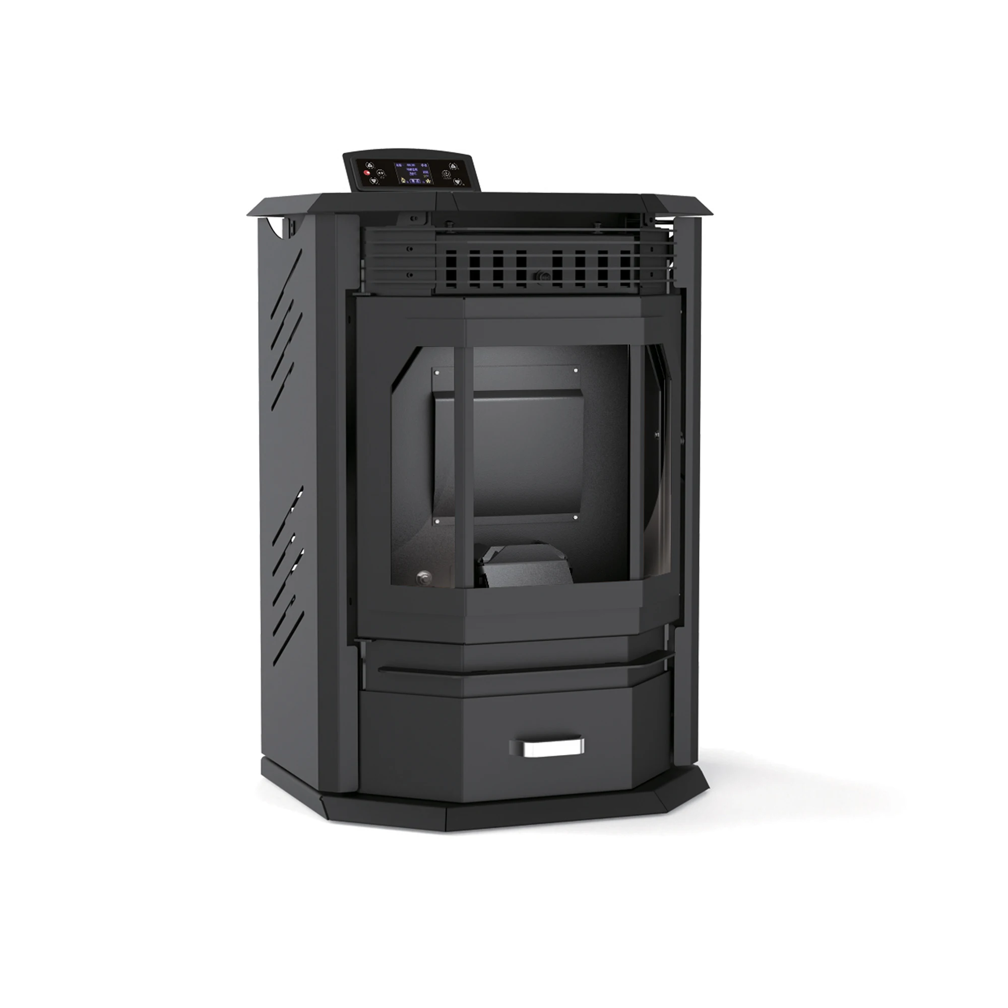 

Автоматическая бездымная пеллетная печь 12 кВт с Wi-Fi, стальная, для отопления домов и вилл площадью 1076 кв. футов