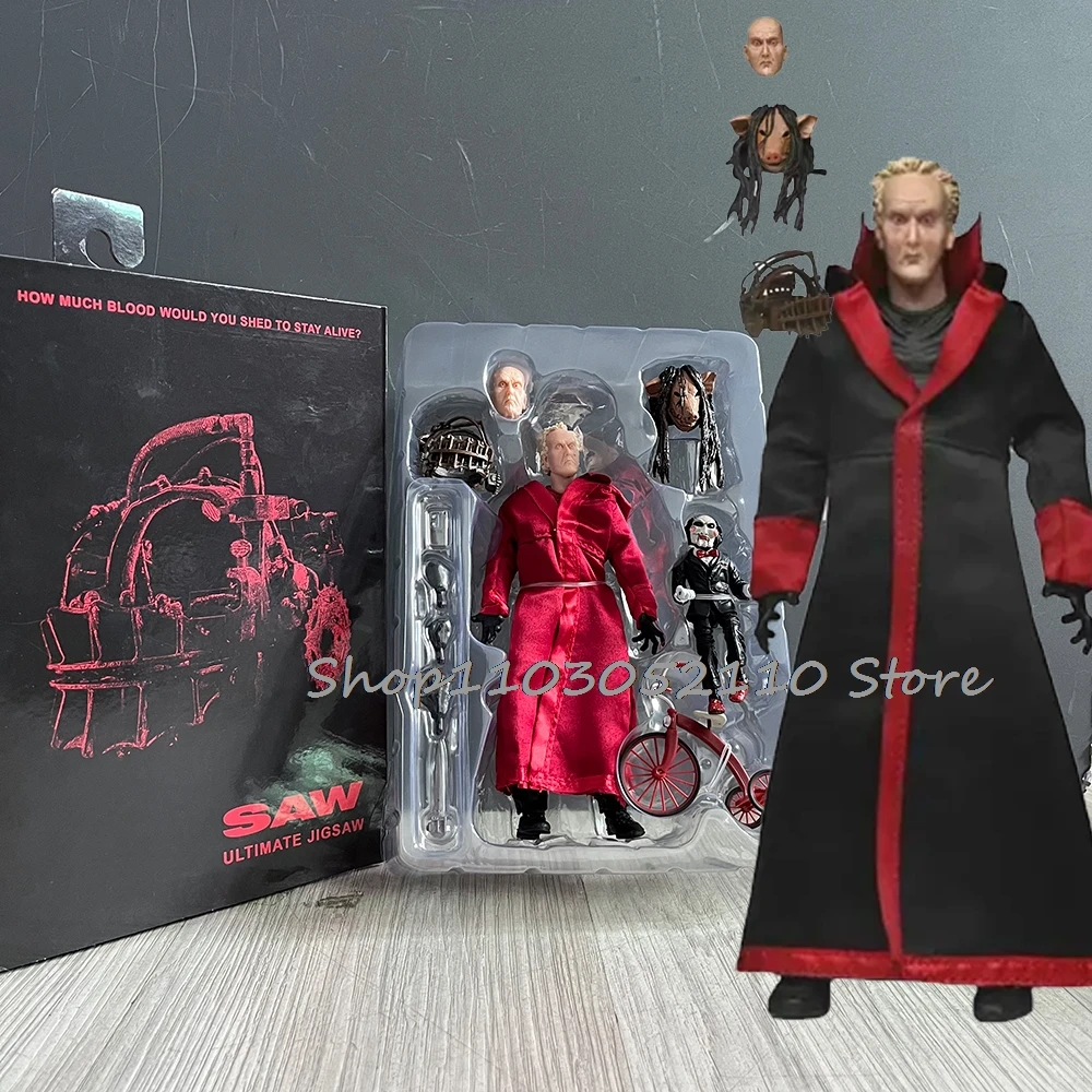 NECA Saw Jigsaw Red Robe Action Figure Anime Black Robe GK Statue Manga Deluxe Figure Halloween Birthday Gifts Toys Model Doll
