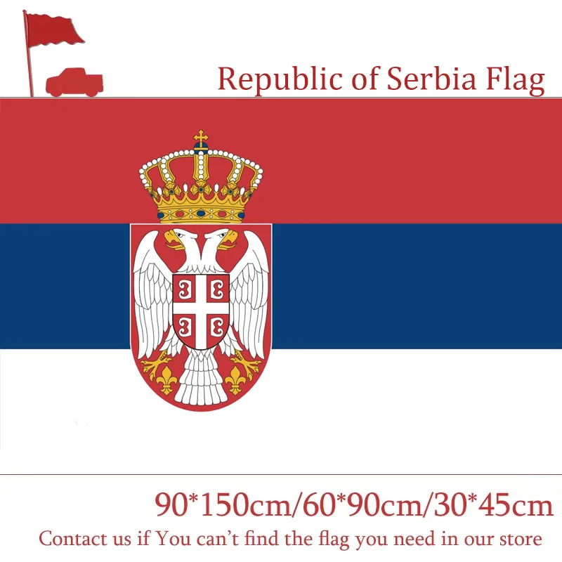 

Republic of Serbia flag 40*60cm 60*90cm 90*150cm Flying Flag 100d 3x5ft Polyester Hanging Banners 15*21cm Hand Flag