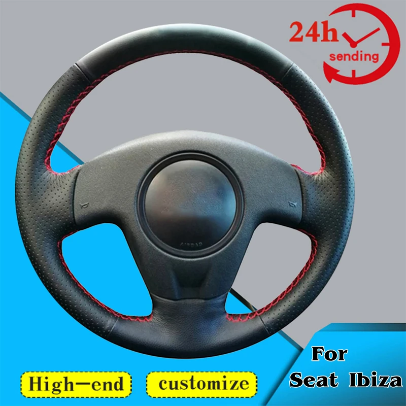 

Custom Car Steering Wheel Braid Cover Non-slip 100% Fit For Seat Ibiza 2004 2006 Auto Interior Accessories Steering Wrap