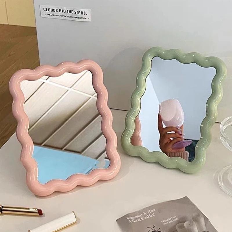 Irregular Makeup Mirrors Desktop Makeup Mirror Ins Cloud Makeup Mirror Aesthetic Room Decor Woman Makeup Supplies