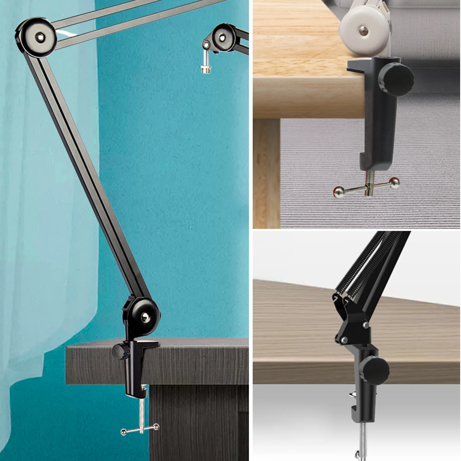 

1Pcs Multifunctional Table Mounting Clamp High Quality Durable Mic Stand Holder Microphone Suspension Boom Scissor Arm Clamp