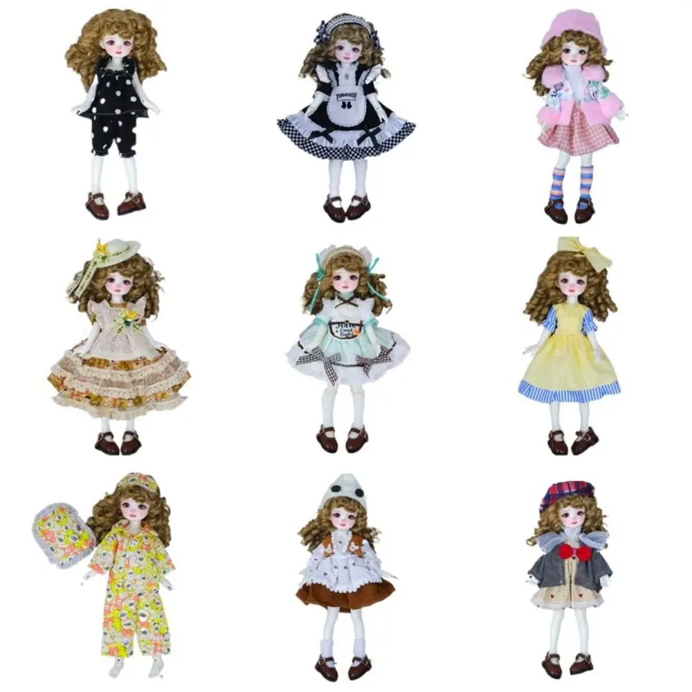 Trendy Retro 1/6 BJD Doll Outfit Set Cute Pretty Dress Pajamas Fashion Casual Doll Accessories (Only Sell clothes)