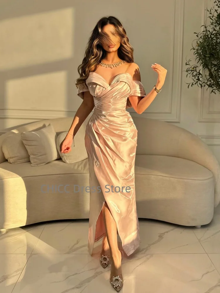 Арабские платья для выпускного вечера Вечернее платье русалки без бретелек без рукавов с разрезом и плиссированным вечерним платьем по индивидуальному заказу فساتين условия проведения