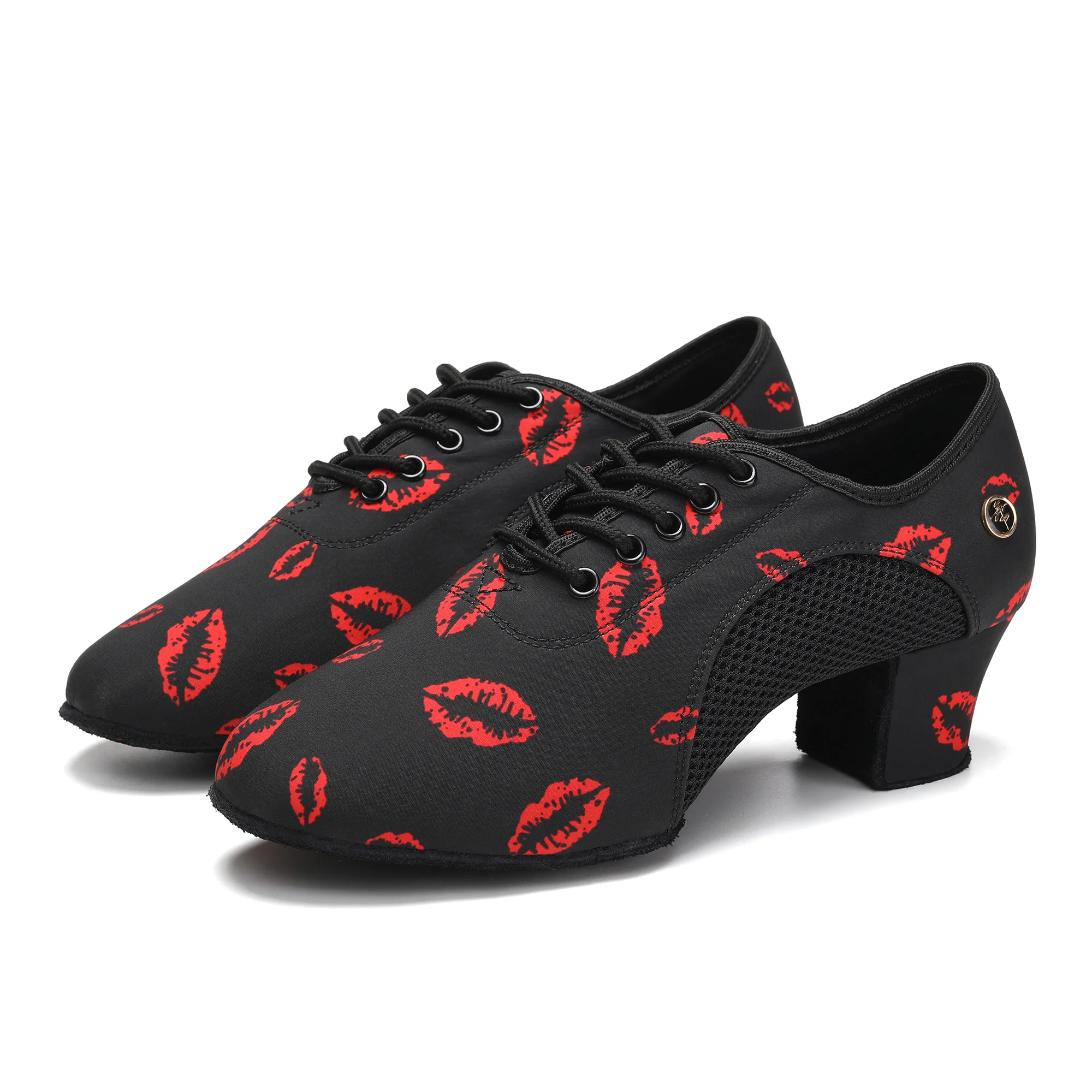 Women Dance Shoes Red lips oxford Latin Jazz Training Shoes Adults Modern Ballroom Dancing Shoes Boys Tango Dance Sneakers Men