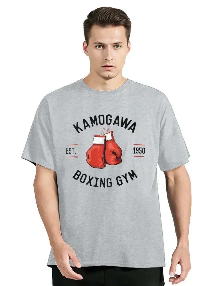 

2025 Новая популярная мужская летняя футболка Hajime No Ippo Kbg с принтом из 100% хлопка, качественная повседневная спортивная футболка для мужчин и женщин, спортивная одежда, футболки