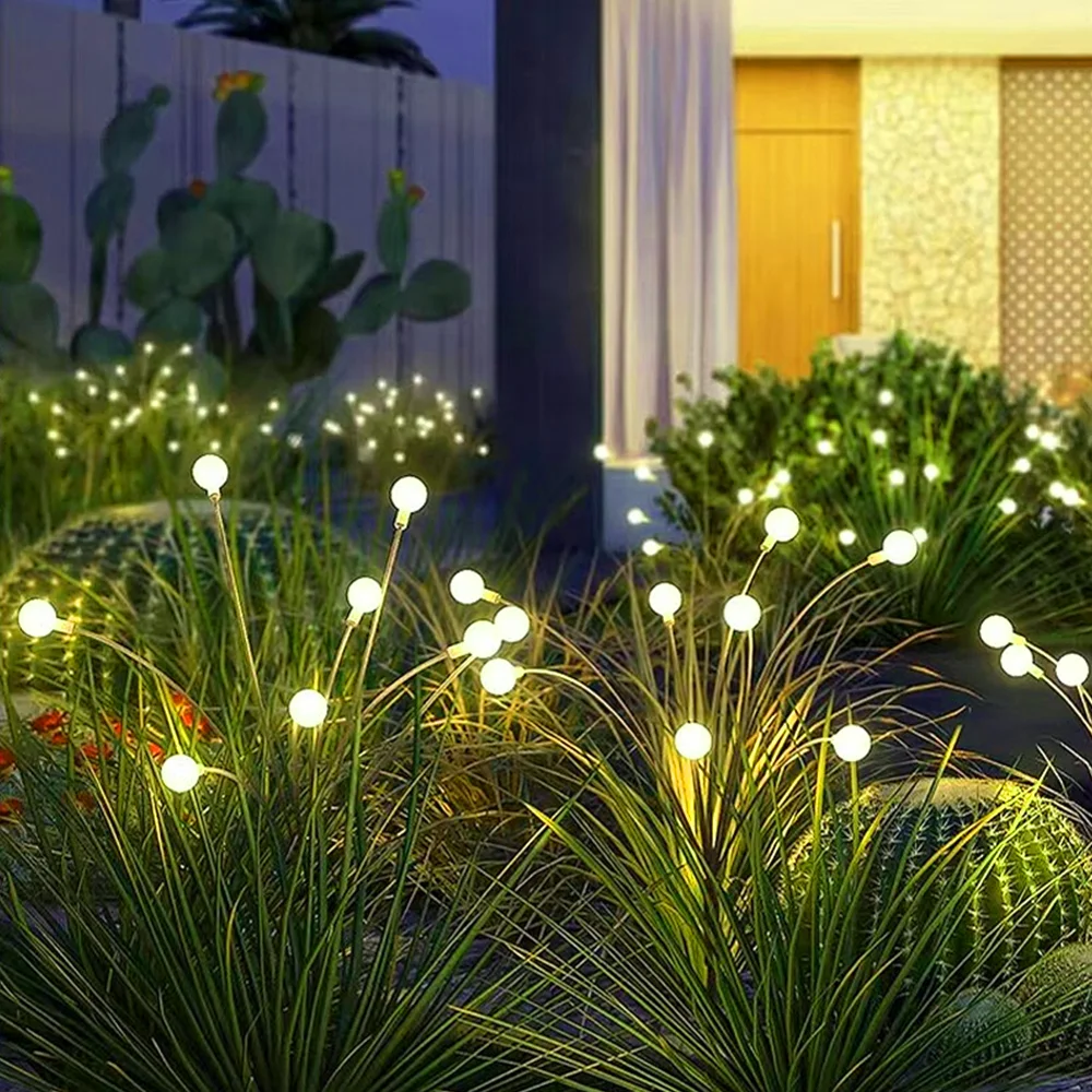 Luz LED Solar para decoración de jardín al aire libre, lámparas de luciérnaga para césped, luces de calle, luces de jardín