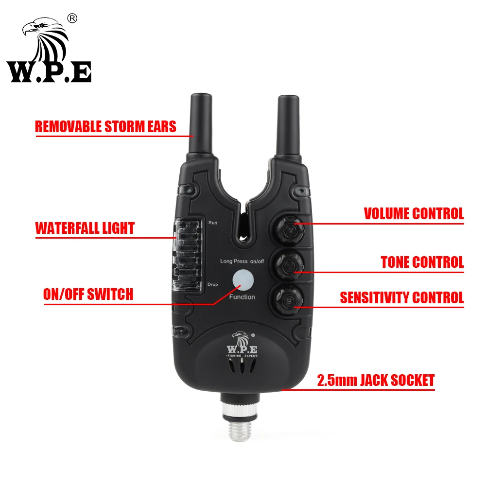 Kit de alarmas de mordida para carpa W.P.E LED sonido inalámbrico - imagen 4
