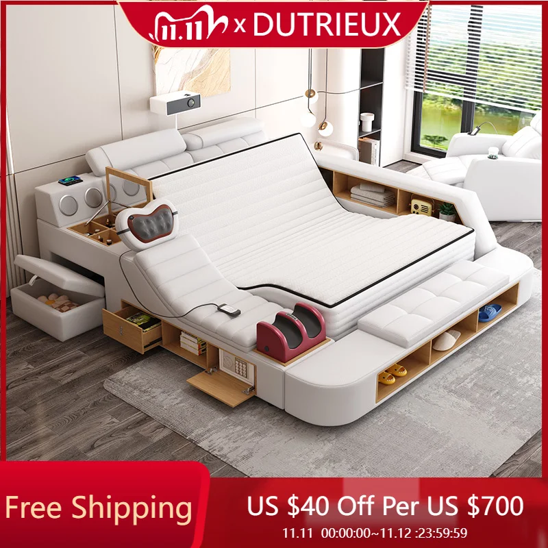 

Современная многофункциональная кровать, удобная дешевая дизайнерская кровать с акцентом, белая компактная деревянная кровать от солнца, татами, мебель для салона Cama