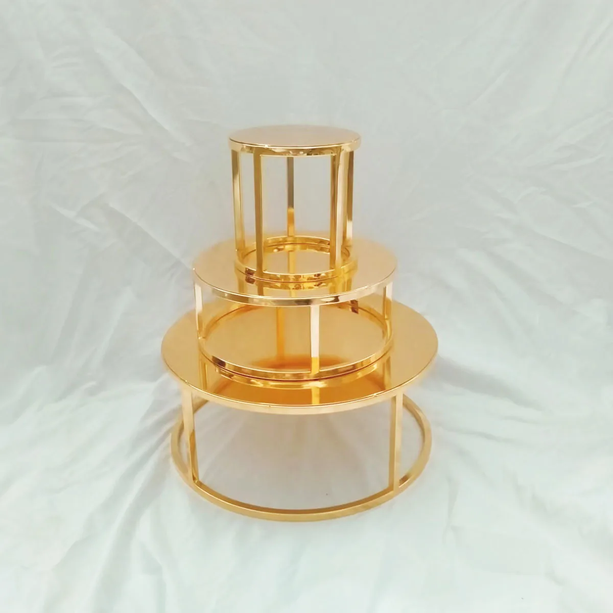 Metal Round and Square Floating Cake Stand Gold Modern Cake Stand Wedding Cake Tier Birthday Party Cupcake Display Stand