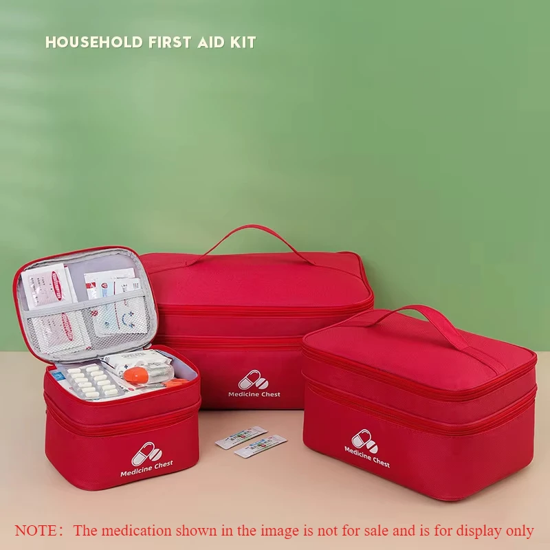 Kit de primeiros socorros para viagem em casa, camada dupla, armazenamento de classificação de drogas, pano oxford, bolsa de prevenção de epidemias
