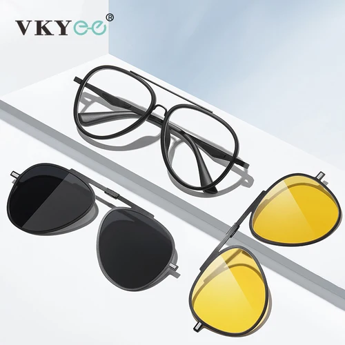VICKY diseño de moda gafas de sol polarizadas con Clip magnético miopía hipermetropía gafas ópticas prescripción personalizable 7705