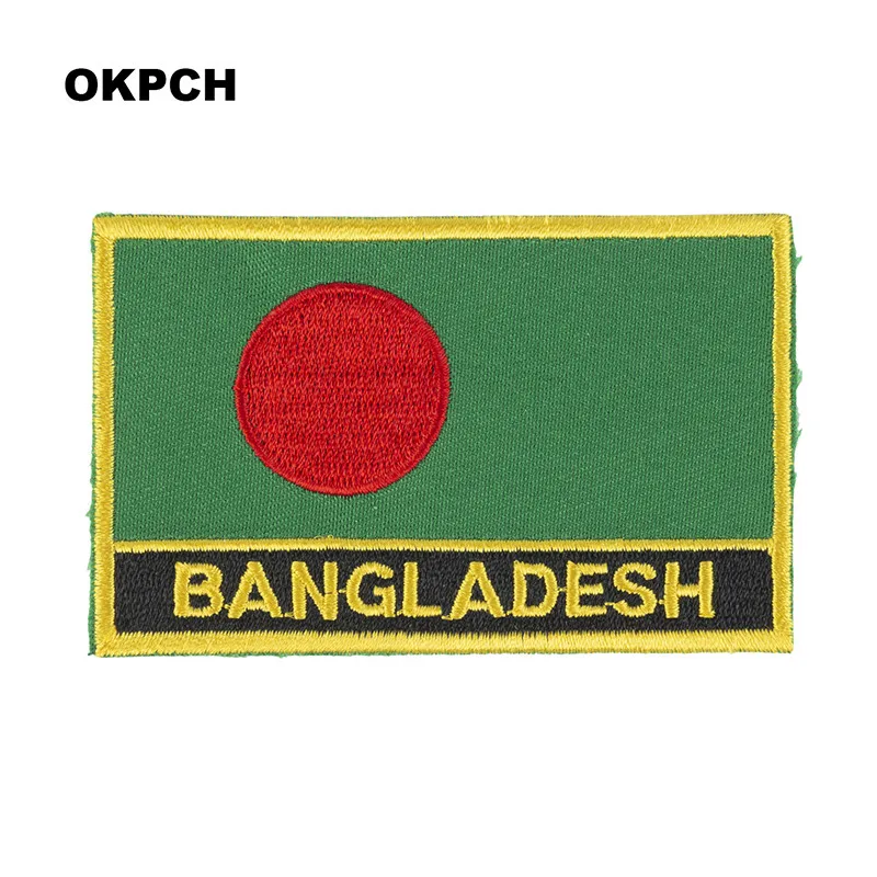 Bangladesh Flag Embroidery Patches Iron on Saw on Transfer patches Sewing Applications for Clothes in Home&Garden