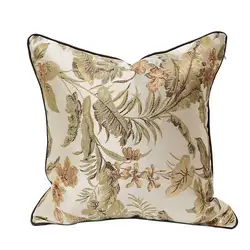 Flora Pillows Ivory Jacquard Cushion Case Retro Luxury Decorative Pillow Cover For Sofa Chair 45x45 Living Room Home Decorations