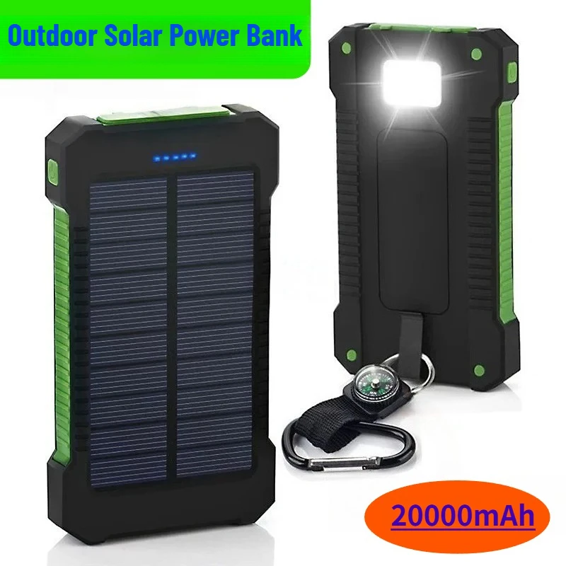 

Outdoor Solar Power Bank Large Capacity 20000mAh Ultra-thin and Portable Universal Mobile Power Supply