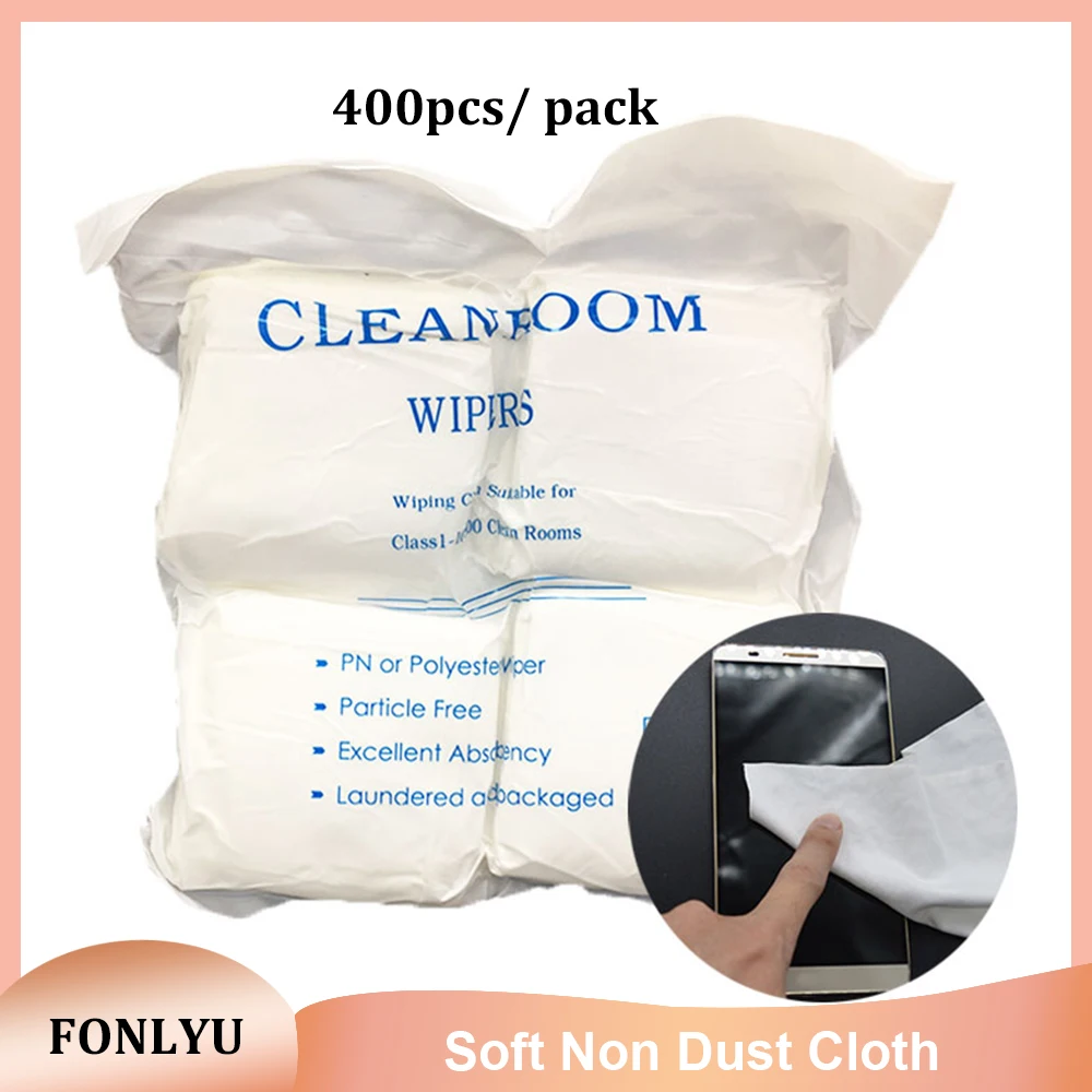 Novecel 400pcs/Bag Soft Non Dust Cloth for LCD Screen Cleaning Glue Remover Cleanroom Wiper Cleaning Mobile Phone Repair Tools